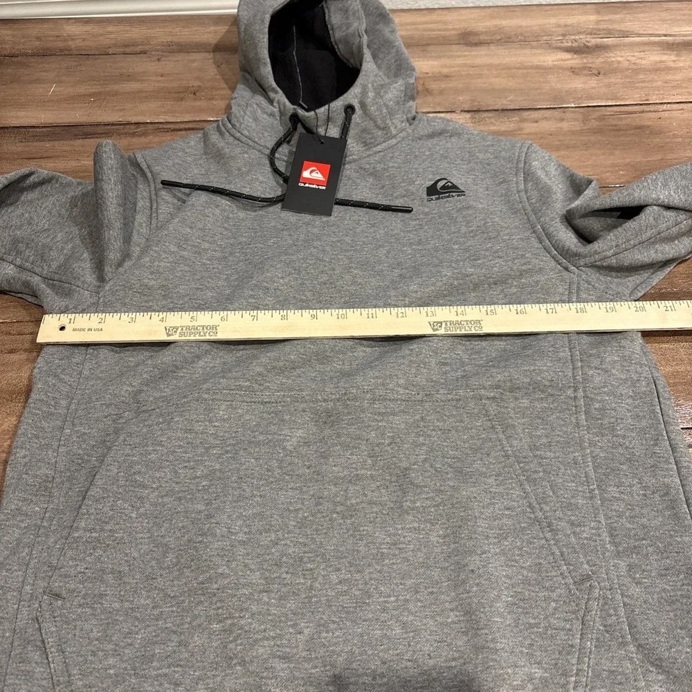 Quiksilver DryFlight Bonded‎ Fleece Hoodie Men's Small Heather Gray Pockets New